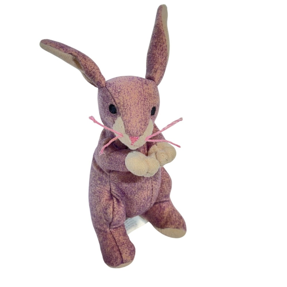 Ty Hippie Bunny 2000 McDonald's Teenie Beanie Baby Plush Purple Tie Dye Rabbit